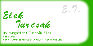 elek turcsak business card